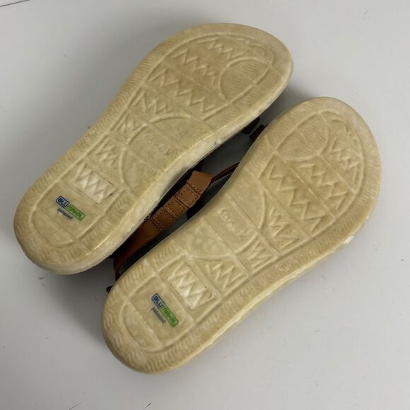 Sanuk Vazon Sustainasoles Strappy Sandals Tan Leather 8 - Picture 5 of 6